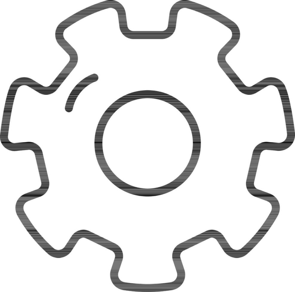 plano estilo ajuste o rueda dentada icono en negro describir. vector