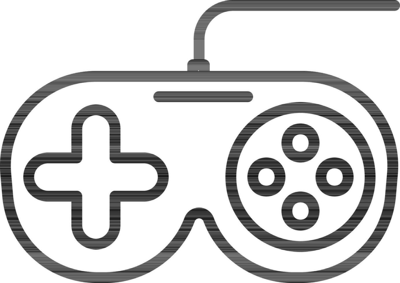 línea Arte ilustración de gamepad icono en plano estilo. vector