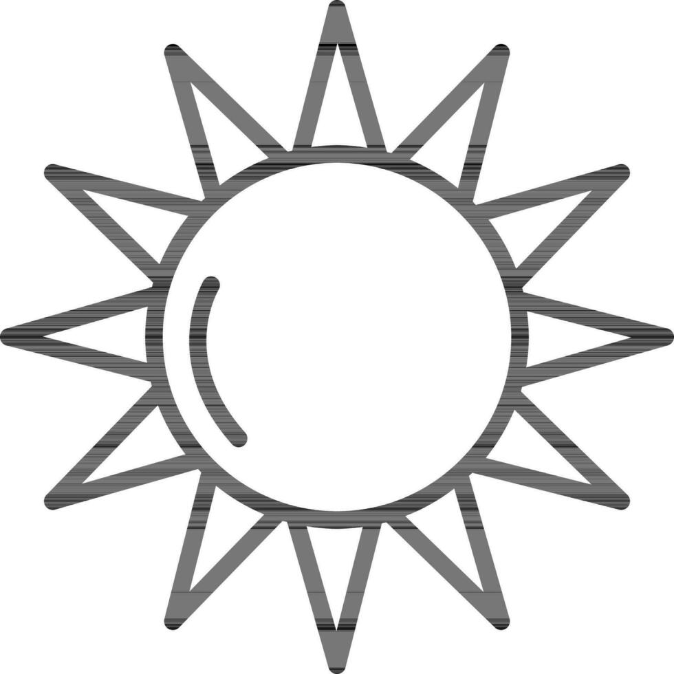 Flat Style Sun Icon In Black Outline. vector