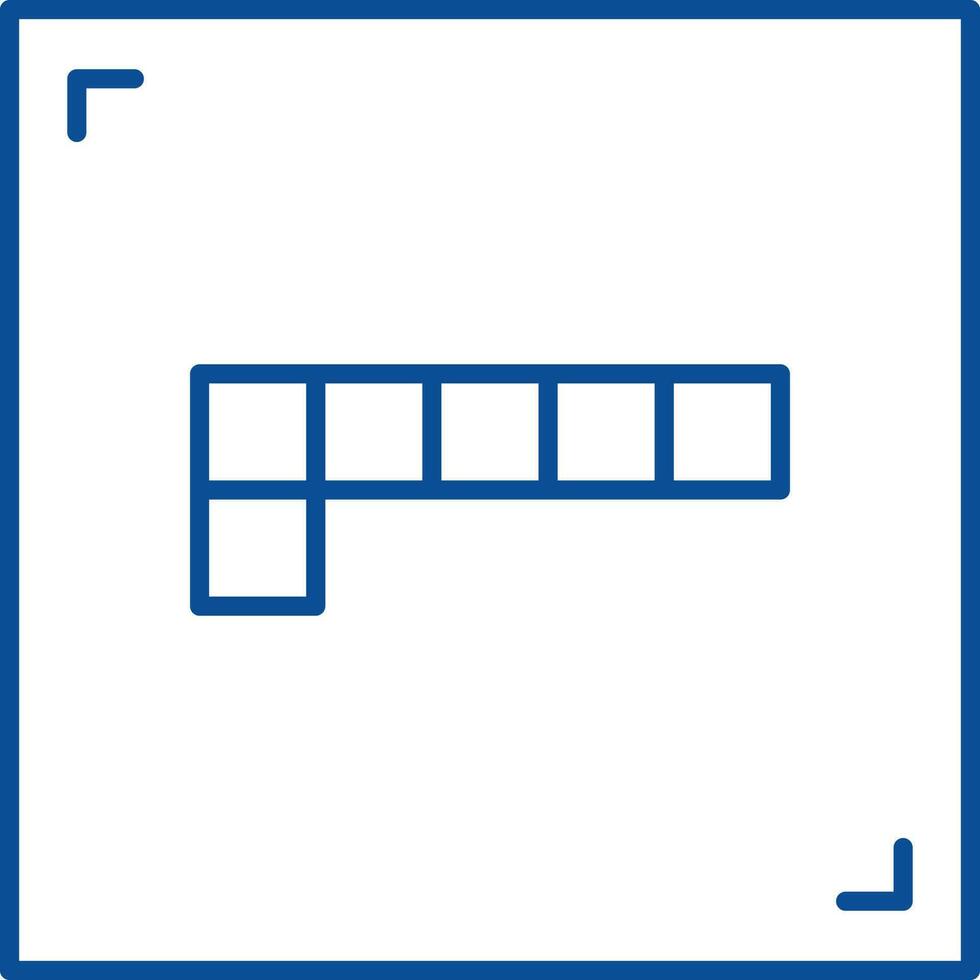 Scrabble Or Snake Game Icon In Blue Line Art. vector