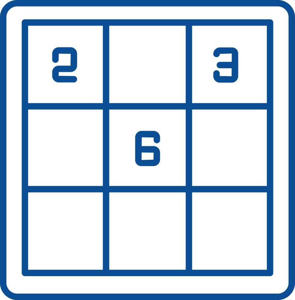 Sudoku Icon In Blue Outline. vector