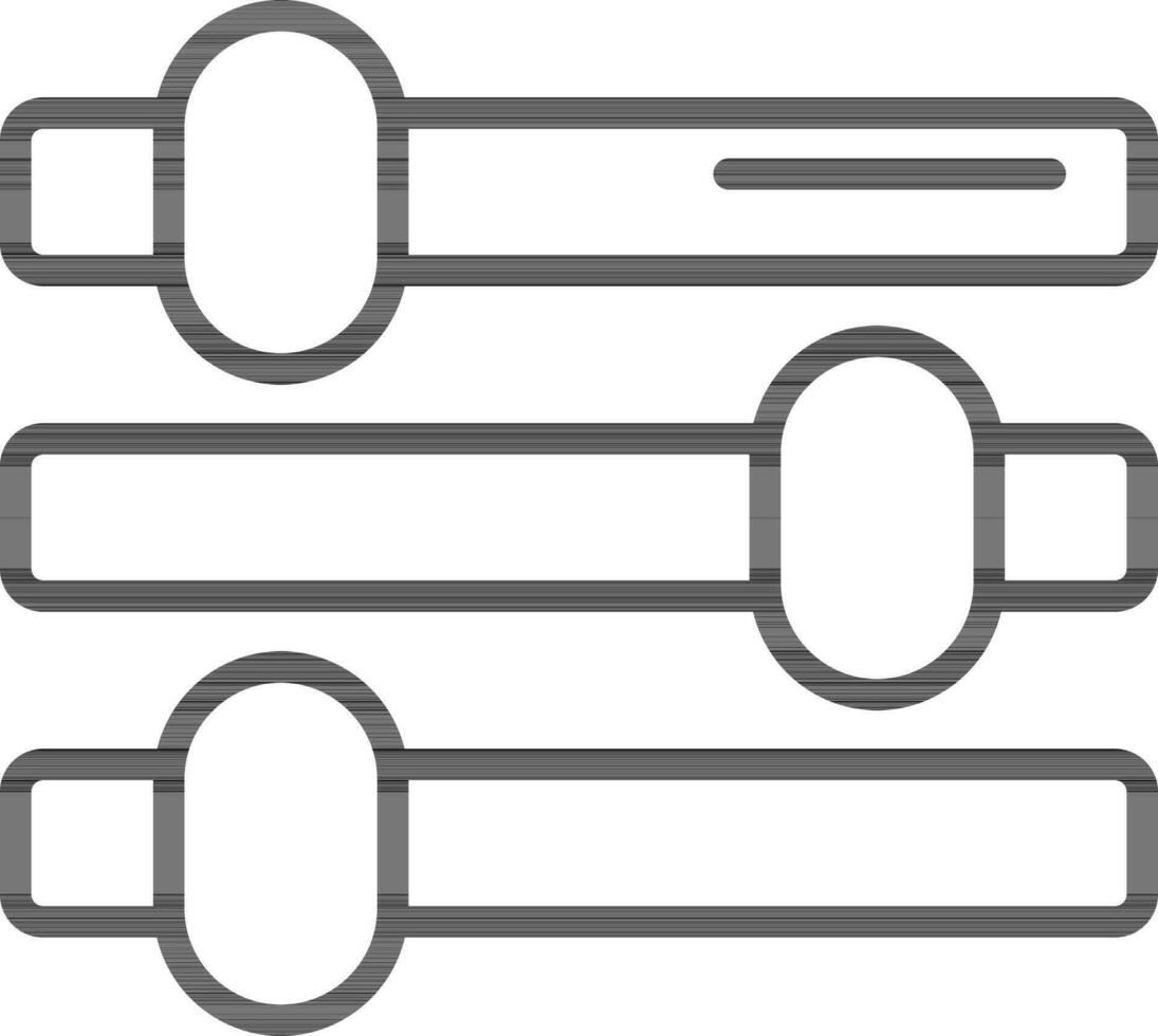 Flat Style Slider Bar Icon In Black Outline. vector