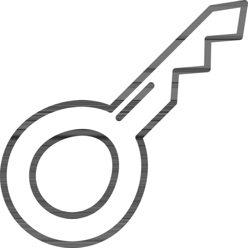 Key Icon In Black Outline. vector