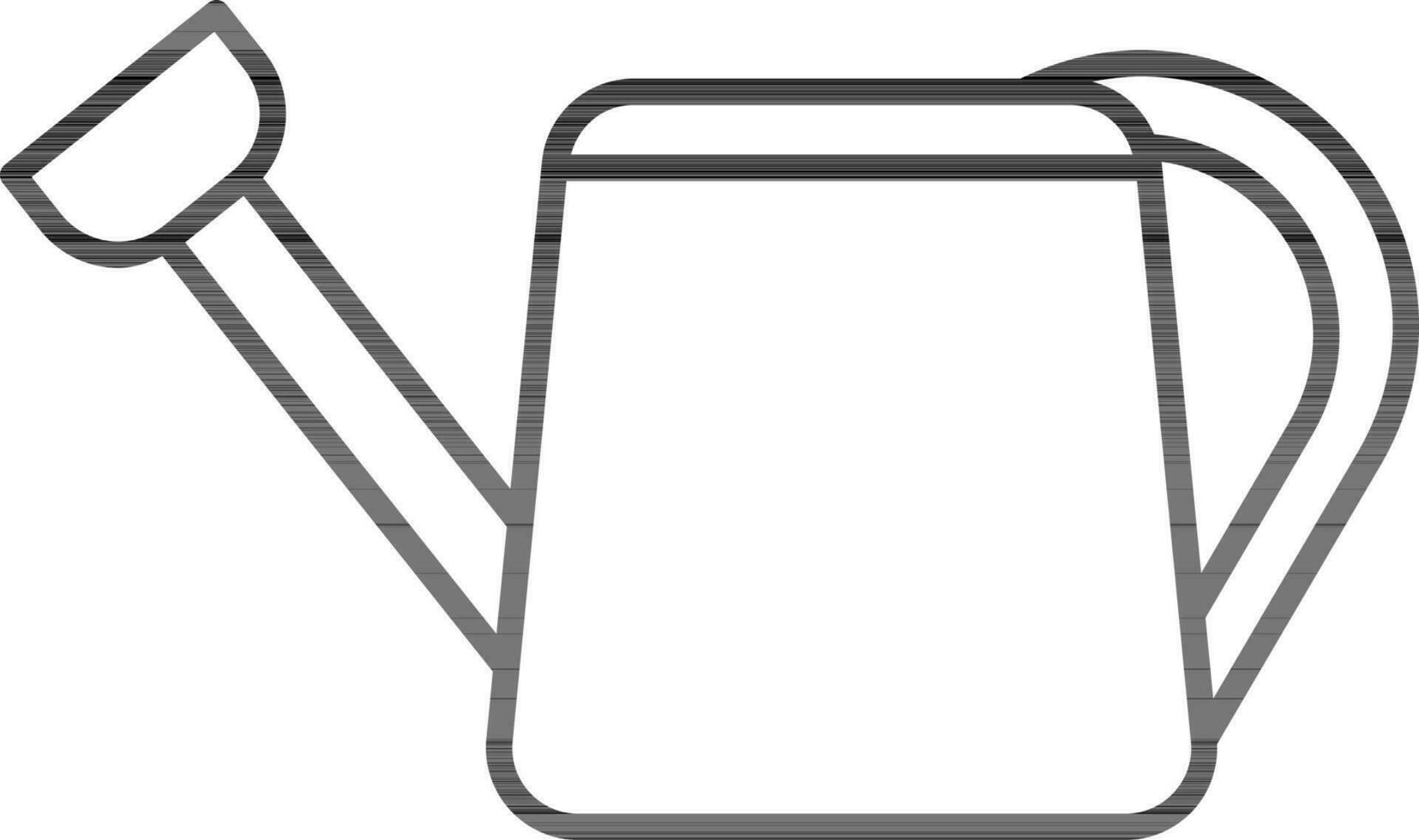 Watering Can Icon In Black Line Art. vector