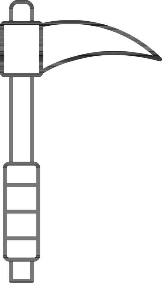 Digging or Ice Axe Icon In Black Line Art. vector
