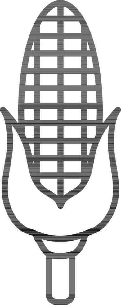 Corn icon in black line art. vector
