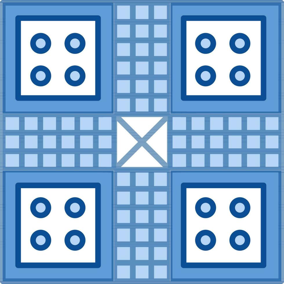 Ludo Icon In Blue And White Color. vector