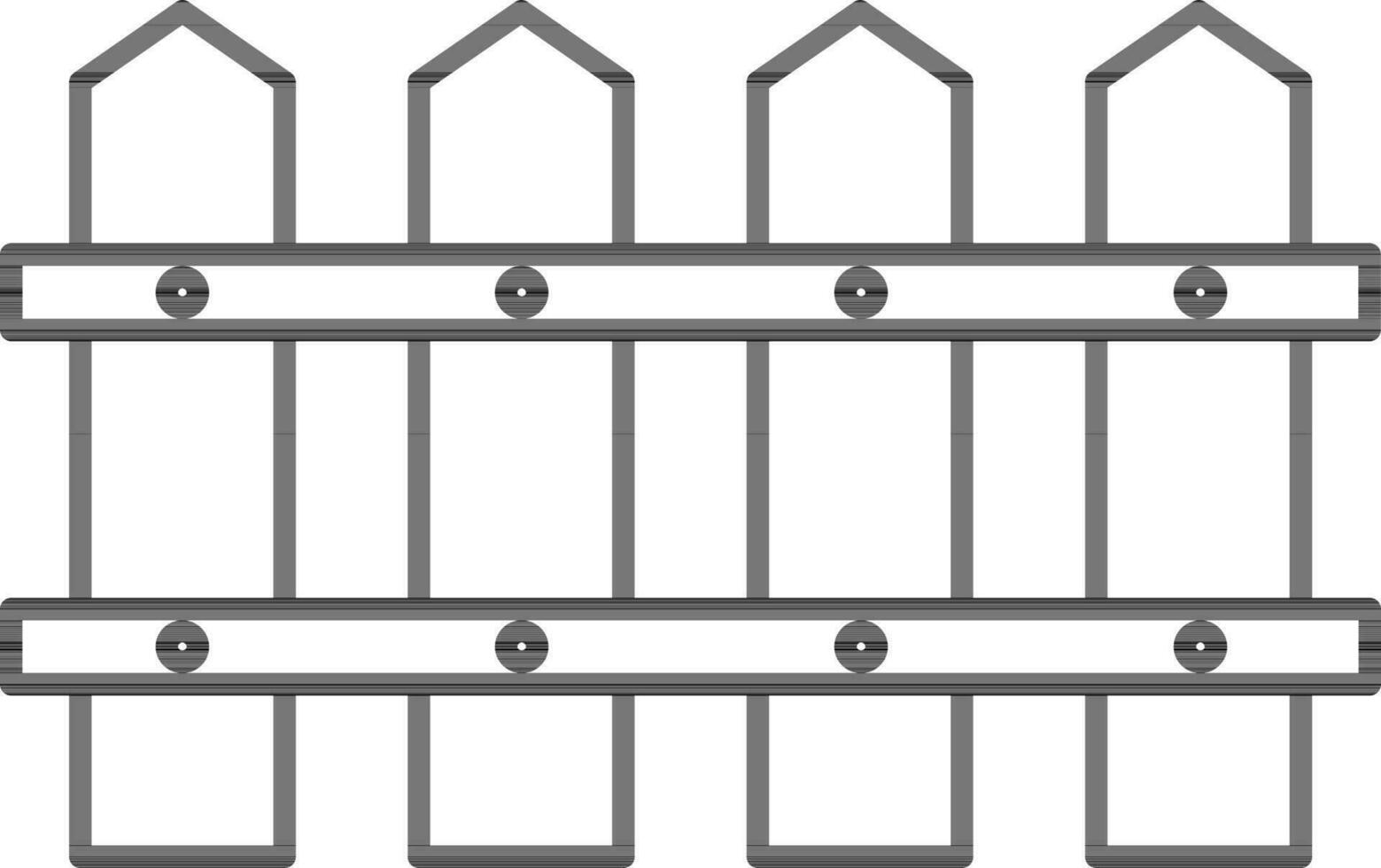 Black Line Art Illustration of Fence Icon In Flat Style. vector