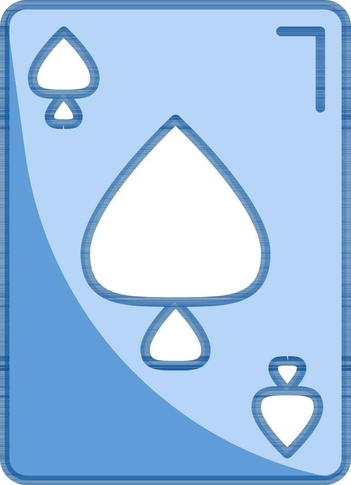 Ace of Spade Card Icon In Blue And White Color. vector