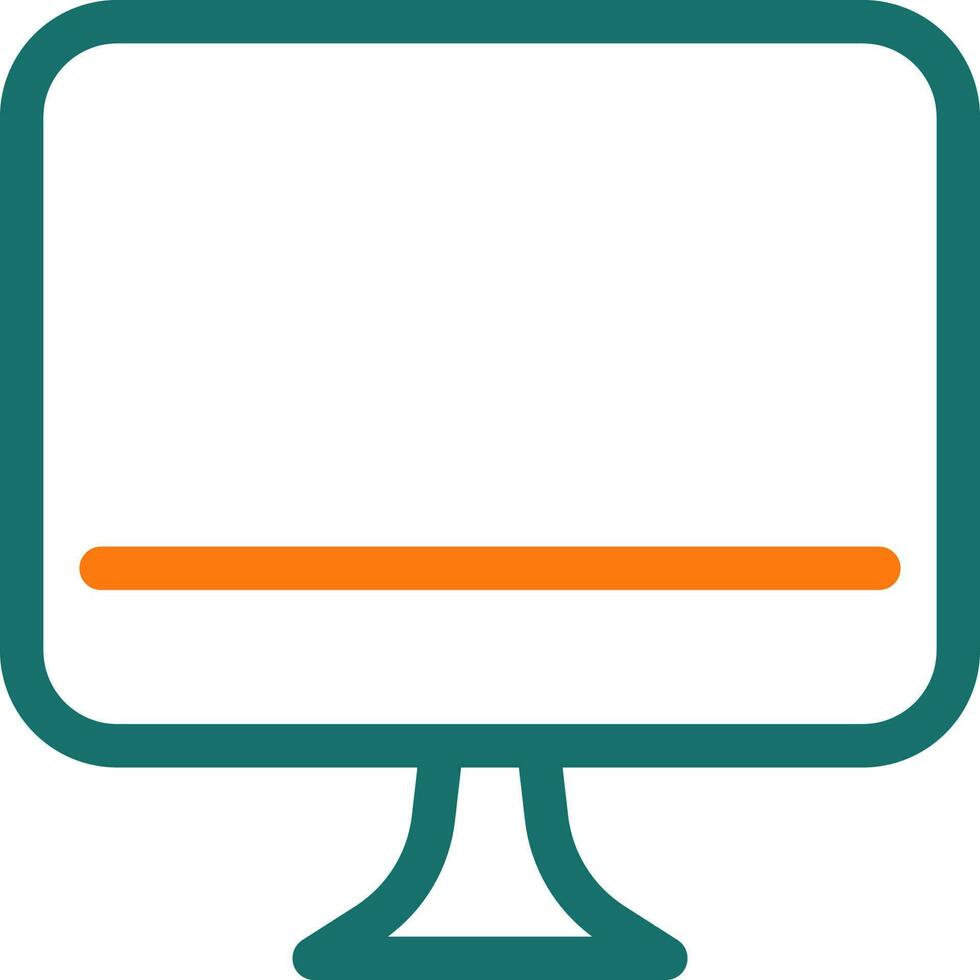 Isolated Computer icon in green line art. vector