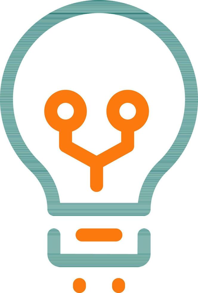 Line Art Light Bulb icon in flat style. vector