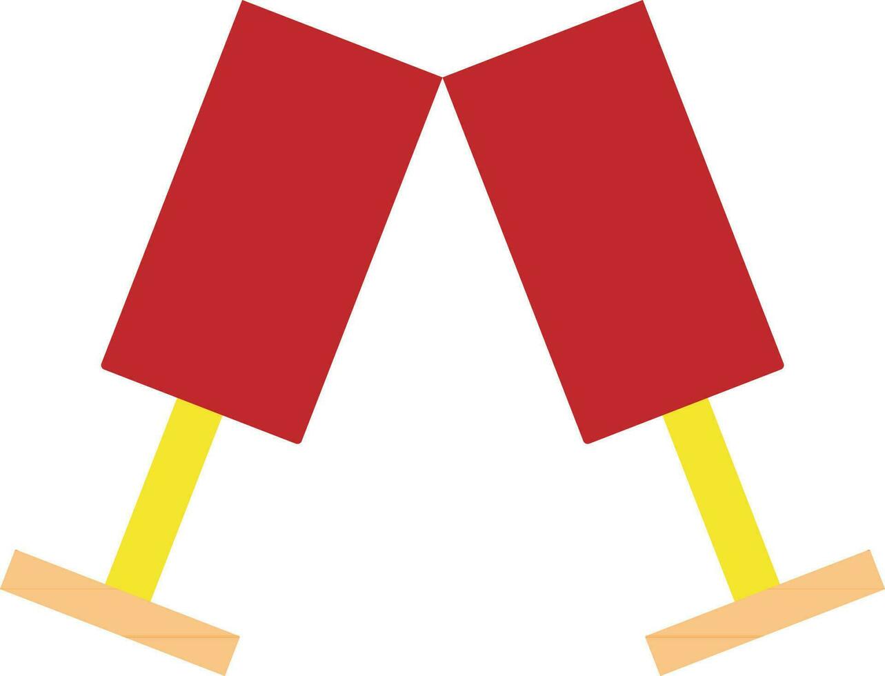 Cocktail glass in red and yellow color. vector