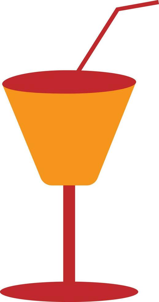Cocktail glass in red and orange color. vector
