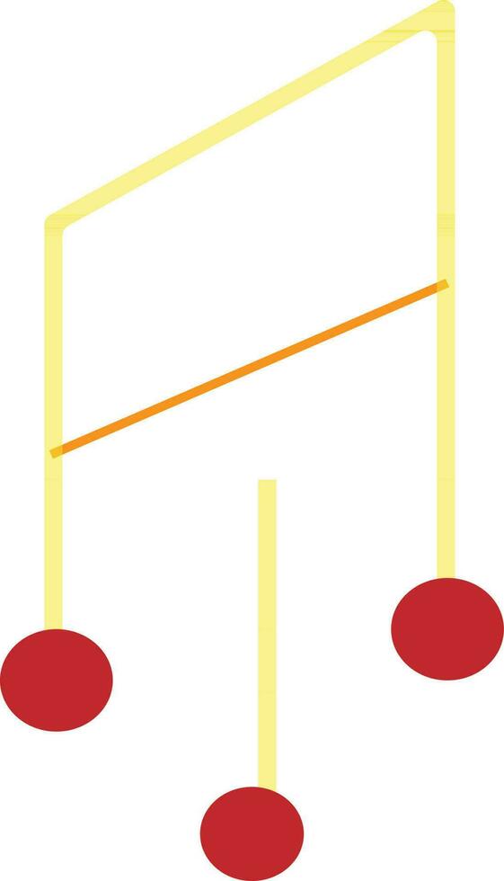 Wind chimes in yellow and red color. vector