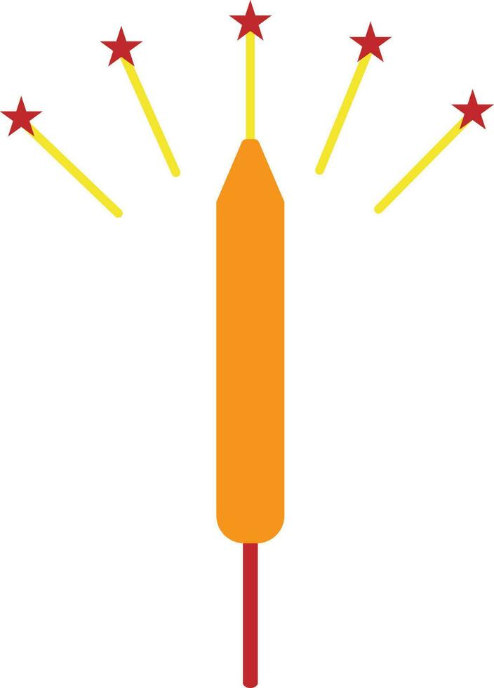 Orange firecracker in flat style. vector