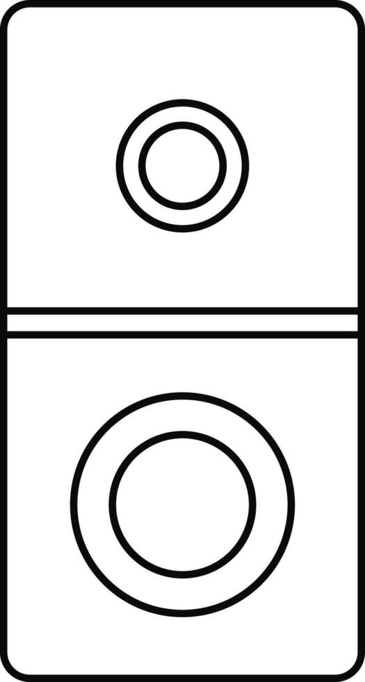 Black line art speaker in flat style. vector