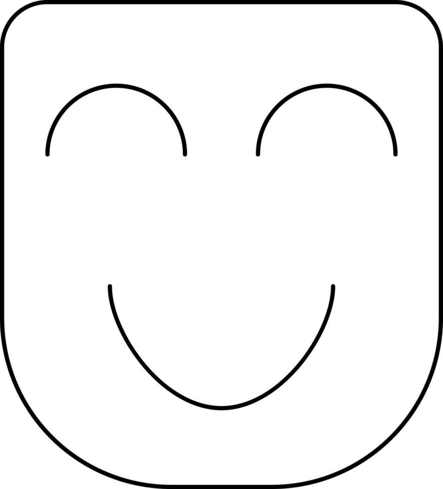 Illustration of a mask in black line art. vector