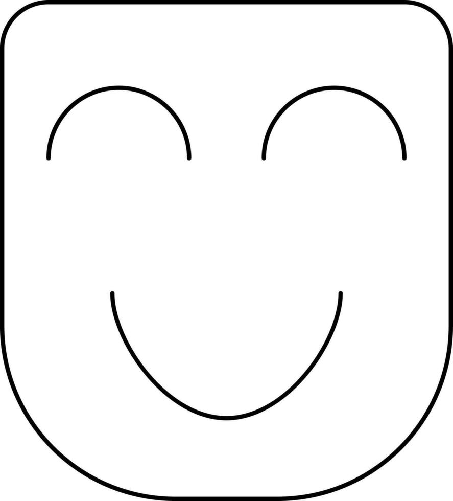 Illustration of a mask in black line art. vector