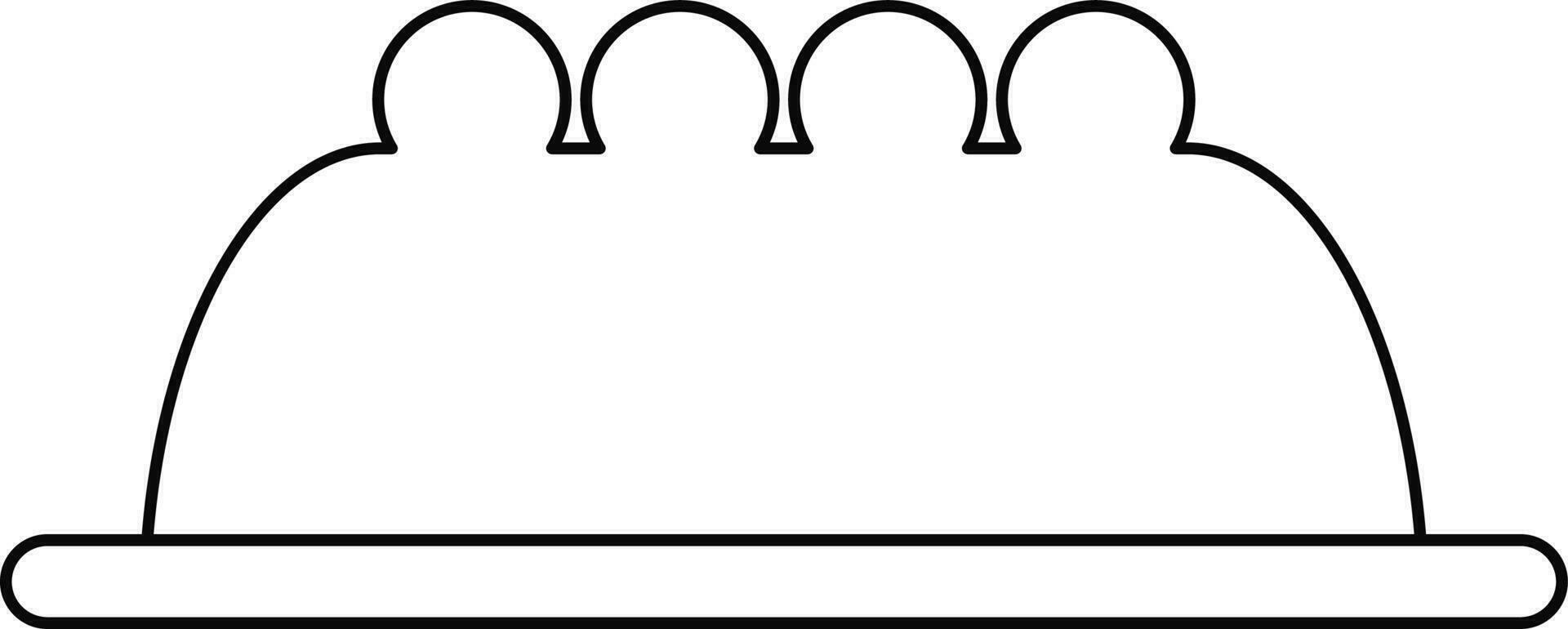 Black line art party hat decorated with dots. vector