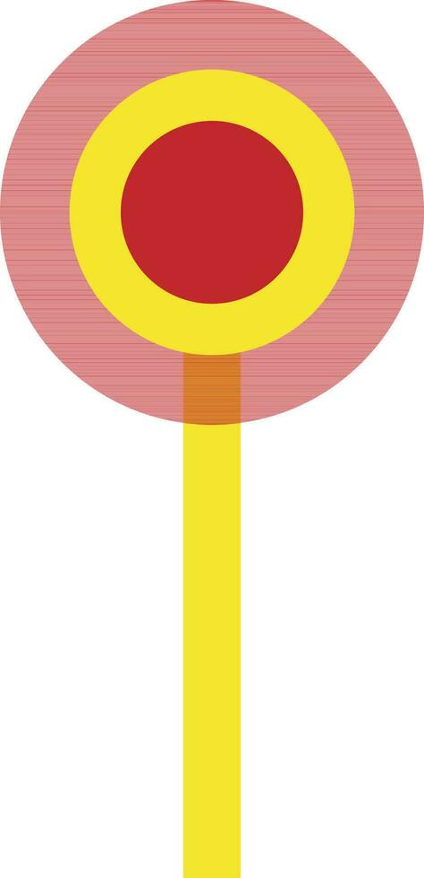 Flat style lollipop in yellow and red color. vector