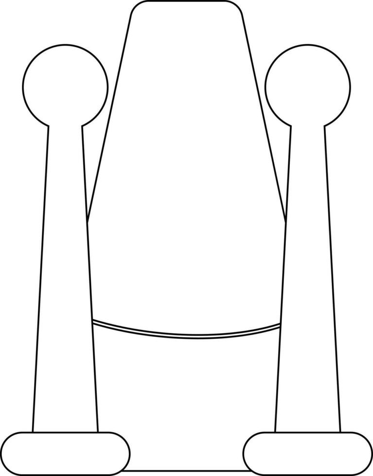 Black line art fence with carpet. vector