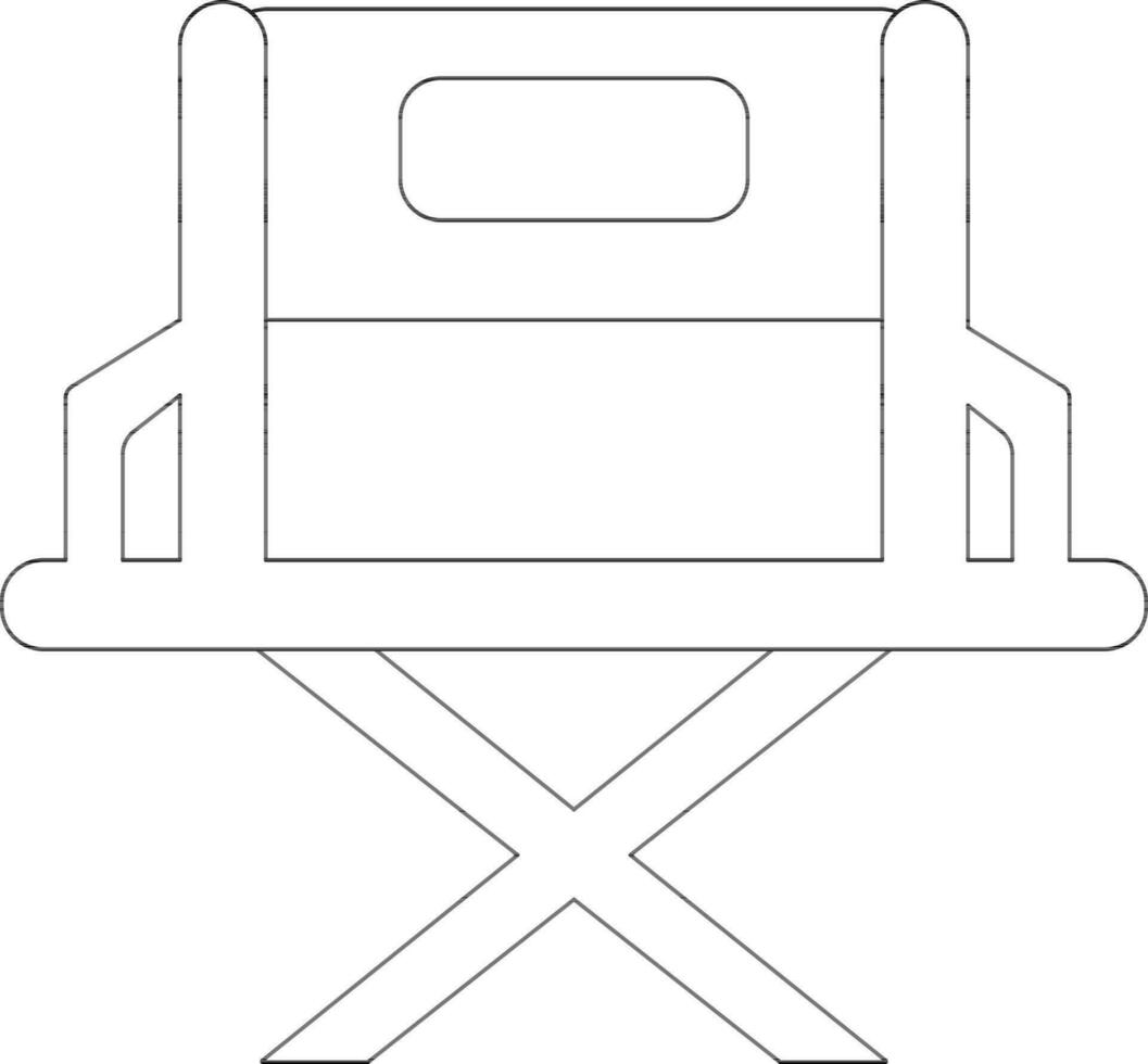 director silla en negro línea Arte. vector