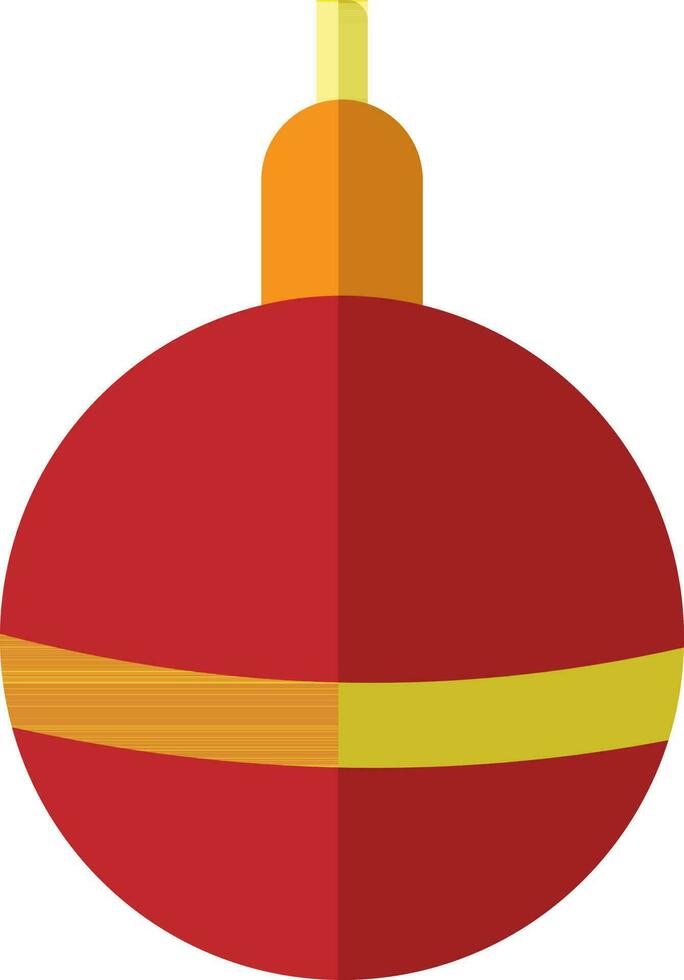 Flat style bauble in red and yellow color. vector