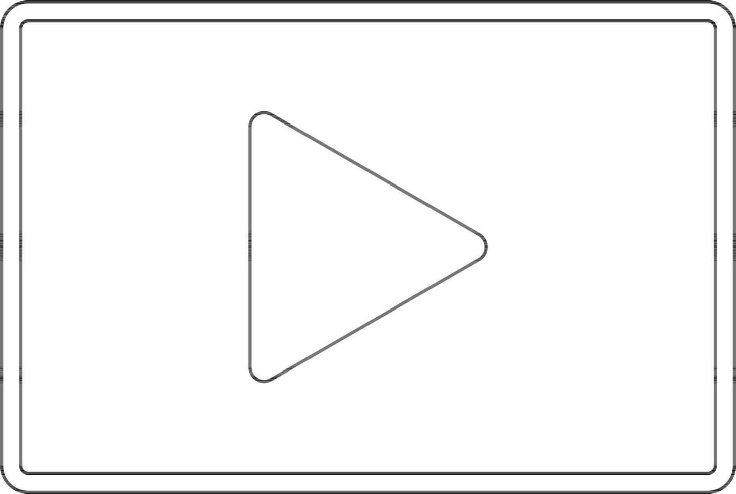 Video player in black line art. vector