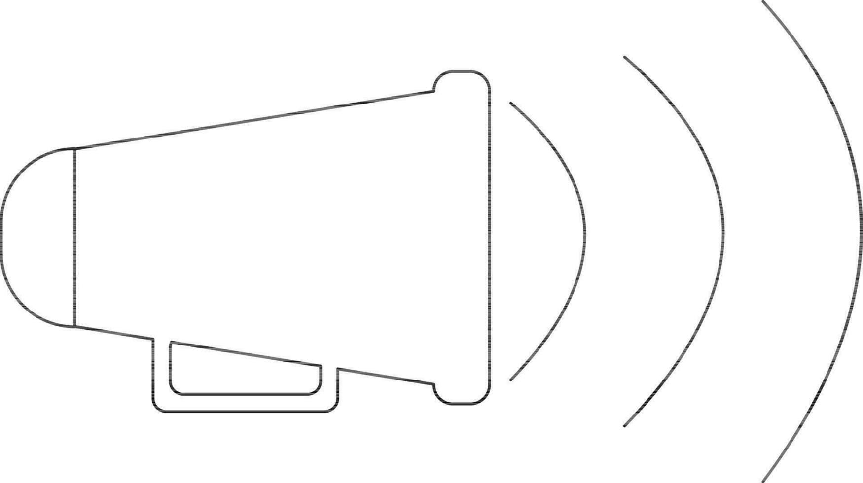 Flat style loudspeaker in black line art. vector