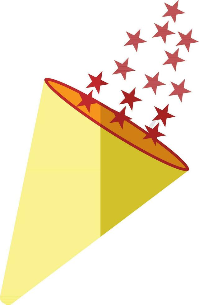 Yellow and red confetti in flat style. vector