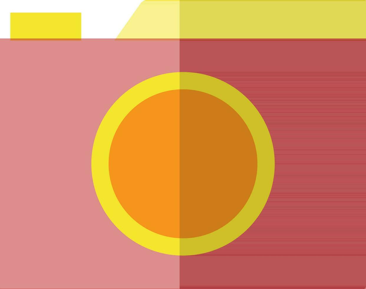 Illustration of a red and yellow camera. vector