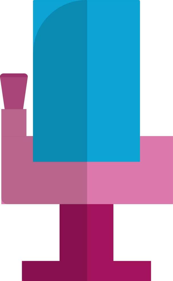 Pink blank glass on blue chair. vector