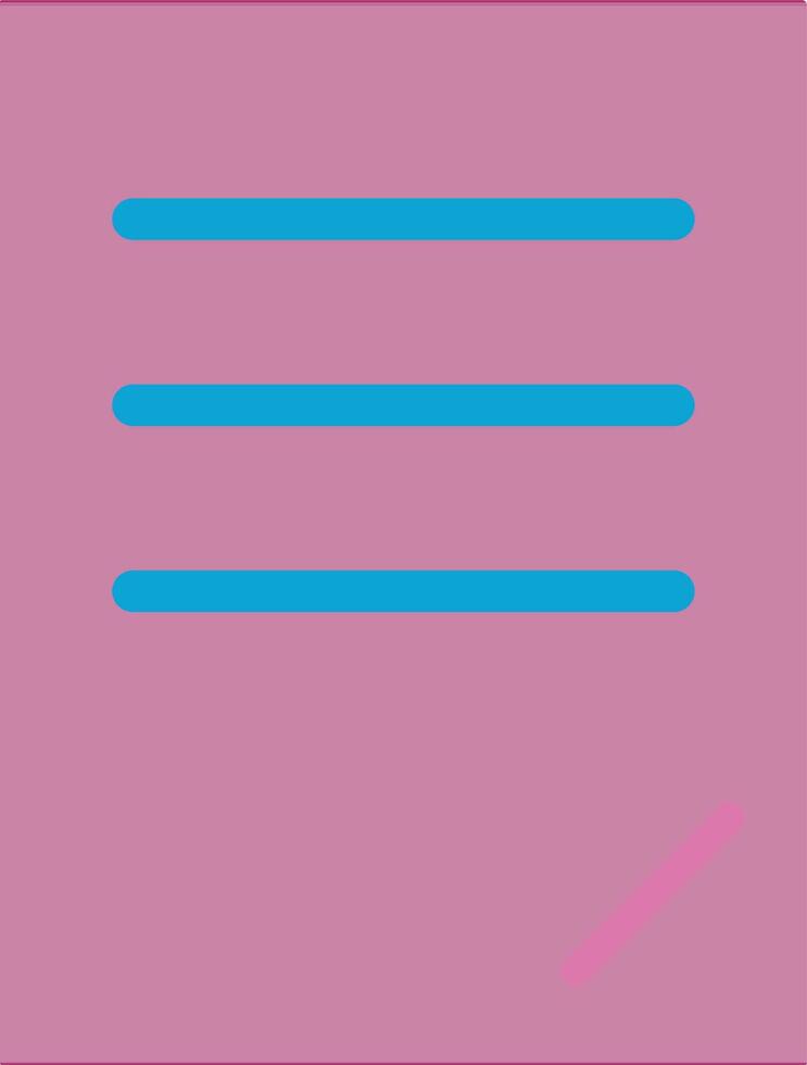 Blank agreement paper in pink color. vector