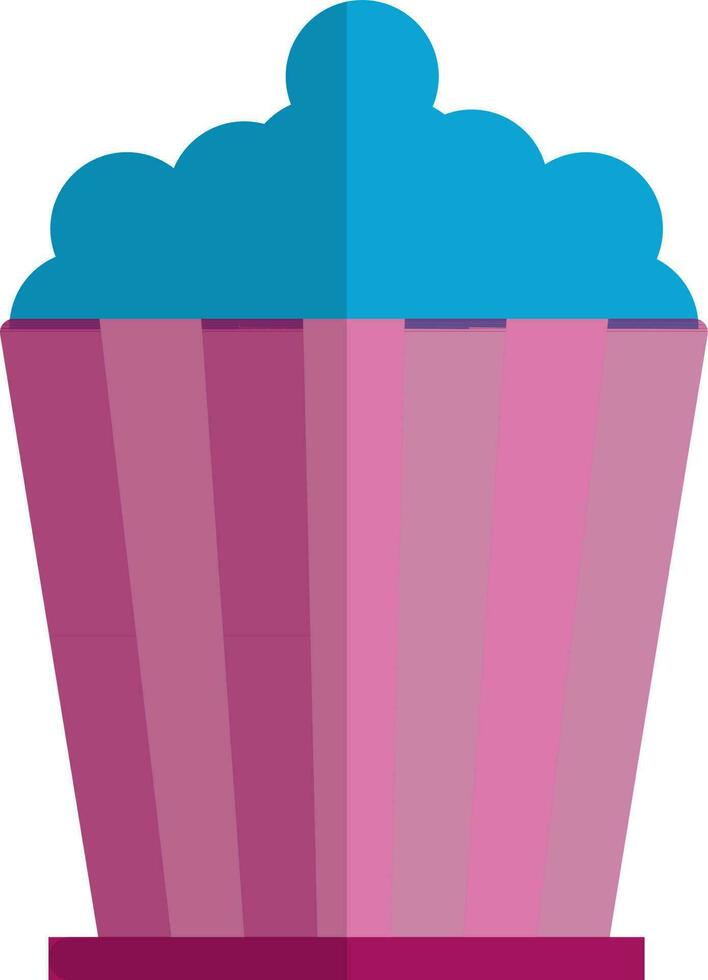 Flat style popcorn made by pink and blue color. vector