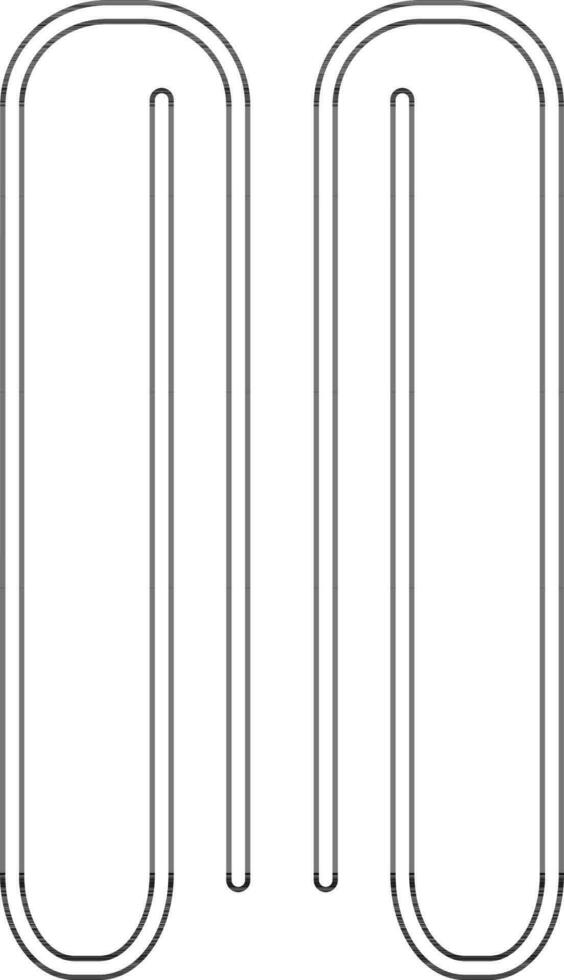 Paper clips in black line art. vector