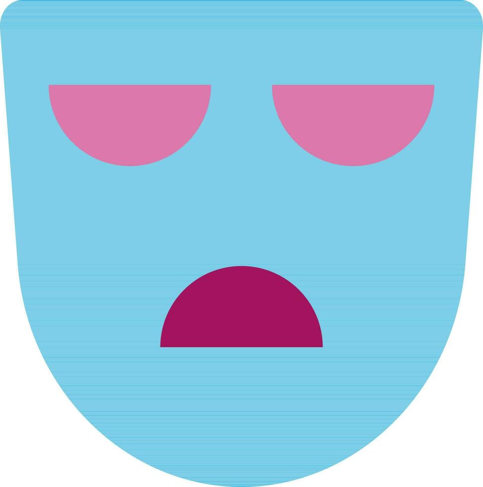 Isolated blue and pink sadness mask. vector