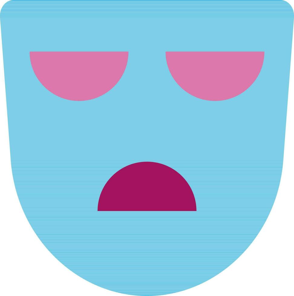 Isolated blue and pink sadness mask. vector