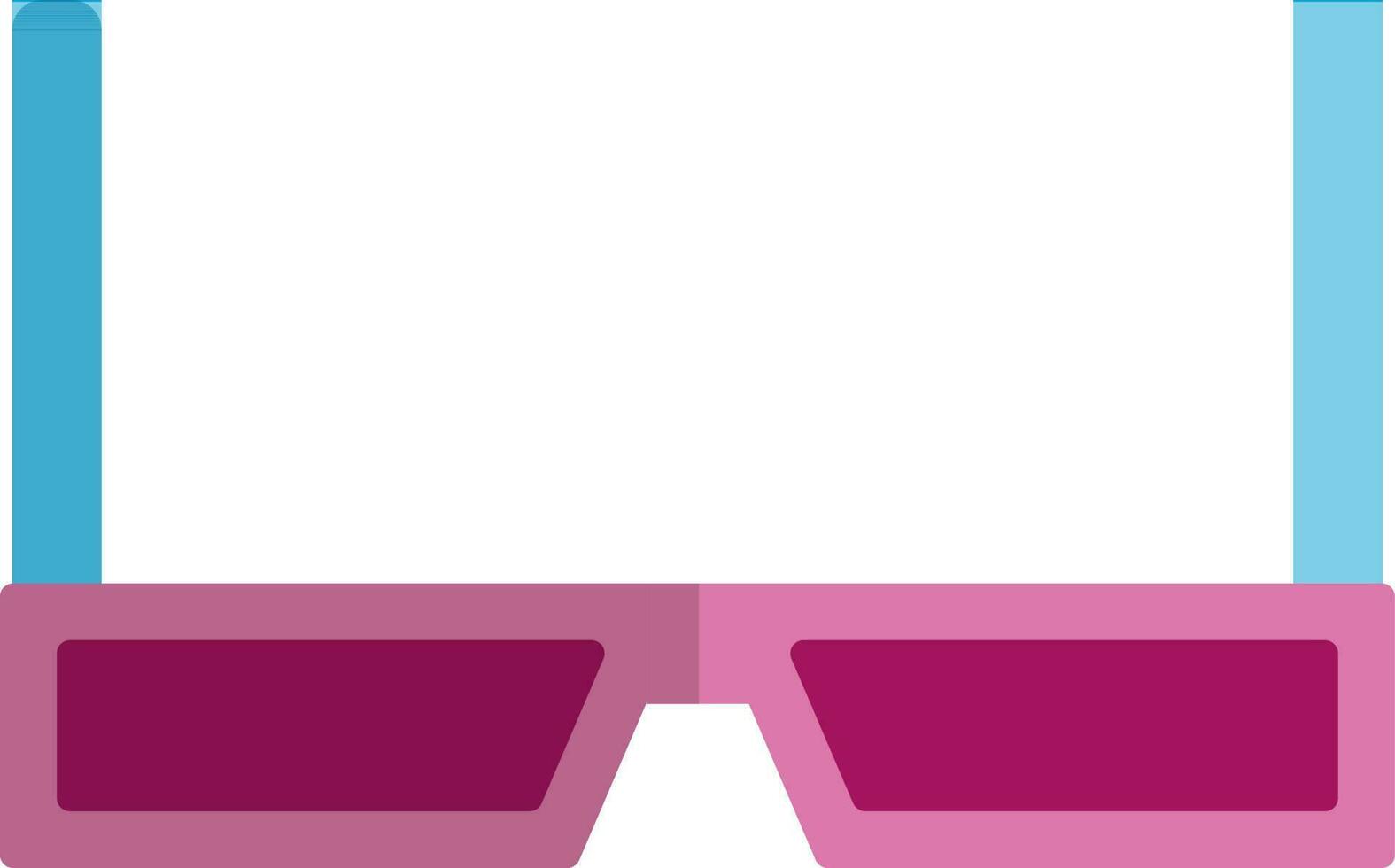 Isolated sunglasses in pink and blue color. vector