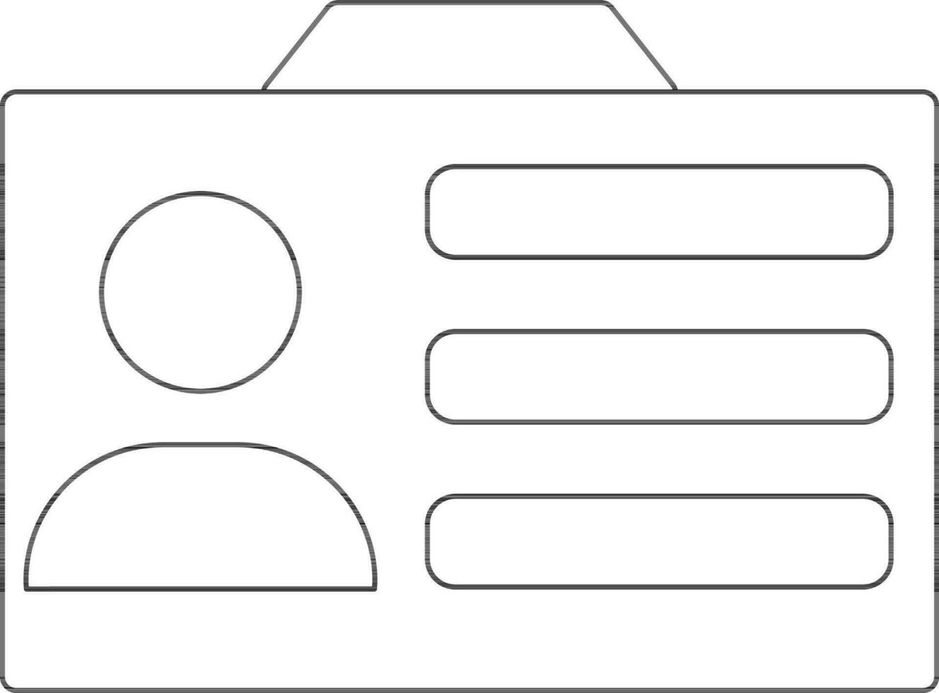 Identity card in black line art. vector