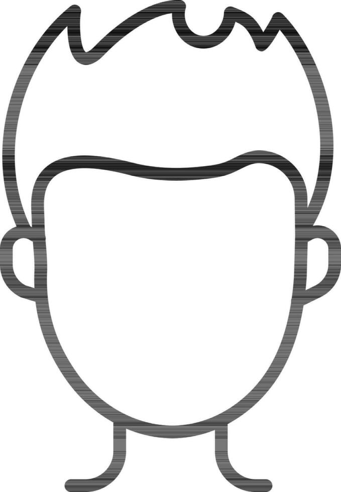 Line Art Faceless Man Icon in Flat Style. vector