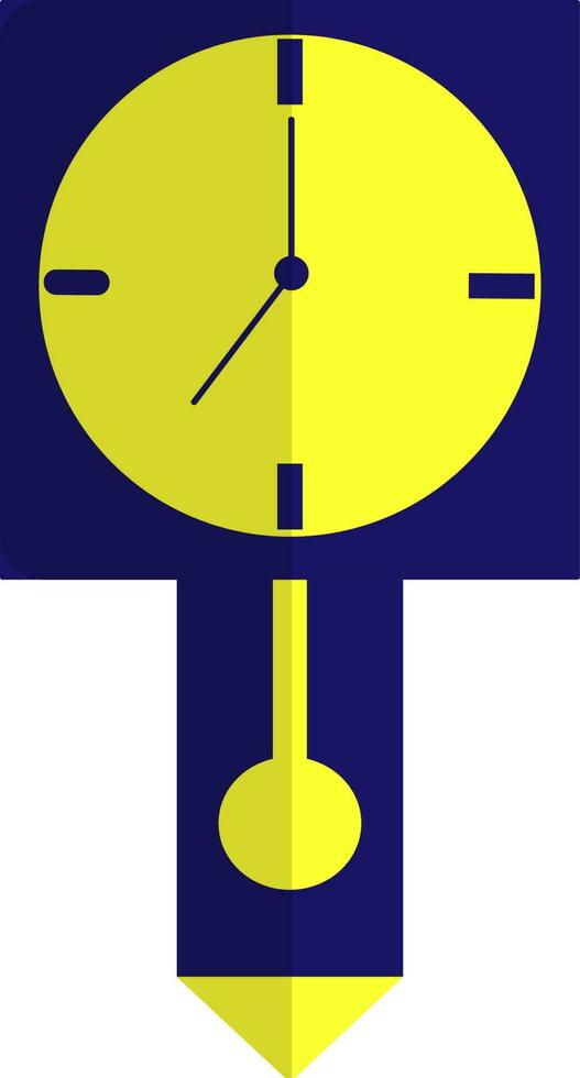 Illustration of a blue and yellow wall clock. vector