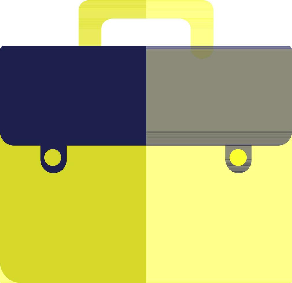 Blue and yellow briefcase bag. vector