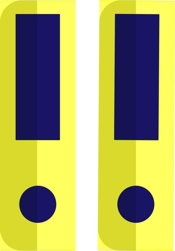 Document files in yellow and blue color. vector