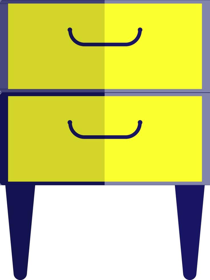 Drawer in yellow color. vector