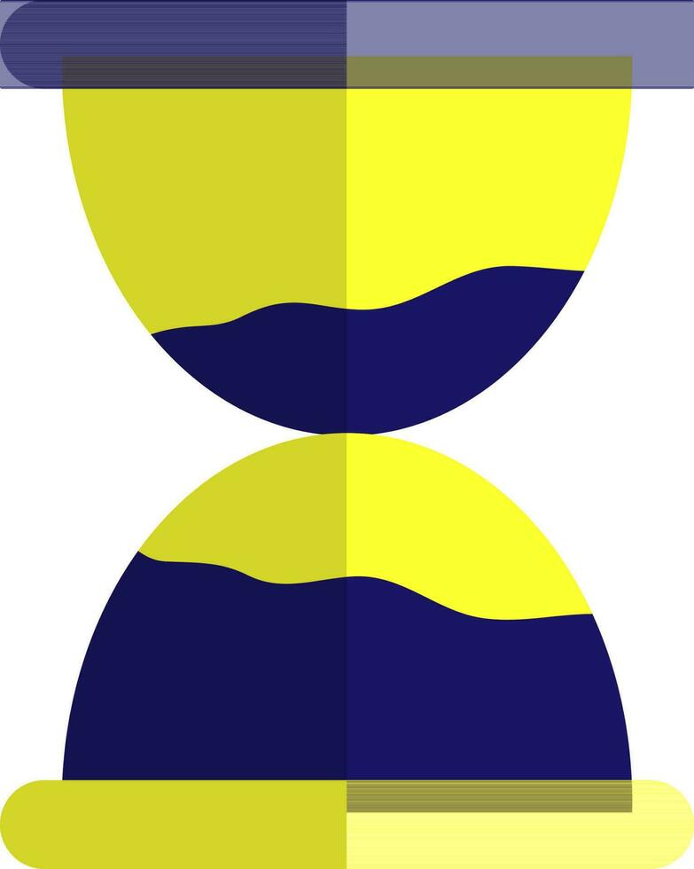 Isolated hourglass in blue and yellow color. vector