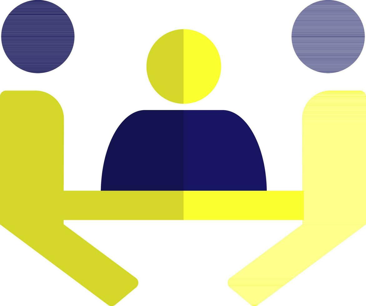 Conference meeting human in blue and yellow color. vector