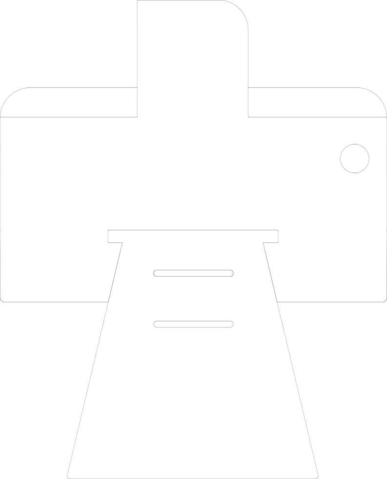 Black line art printer in flat style. vector