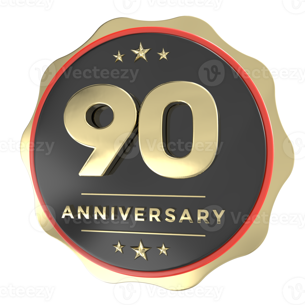 Happy Anniversary Logo 3d render png