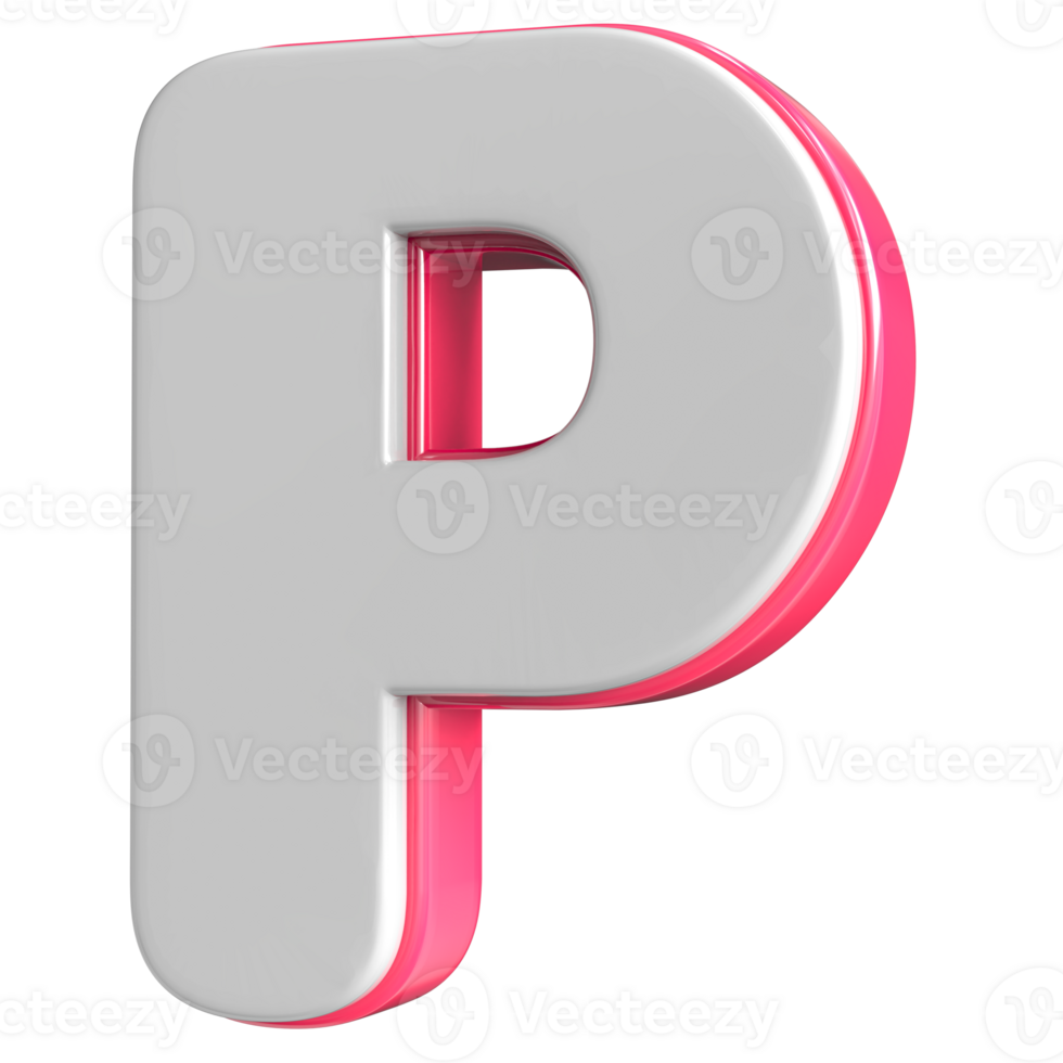 Brief p Weiß mit Rosa 3d machen png