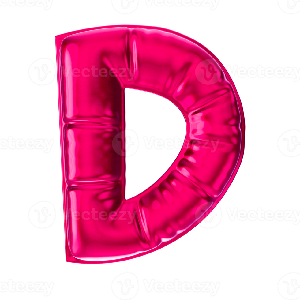 D Red Balloon Font 3D Render png